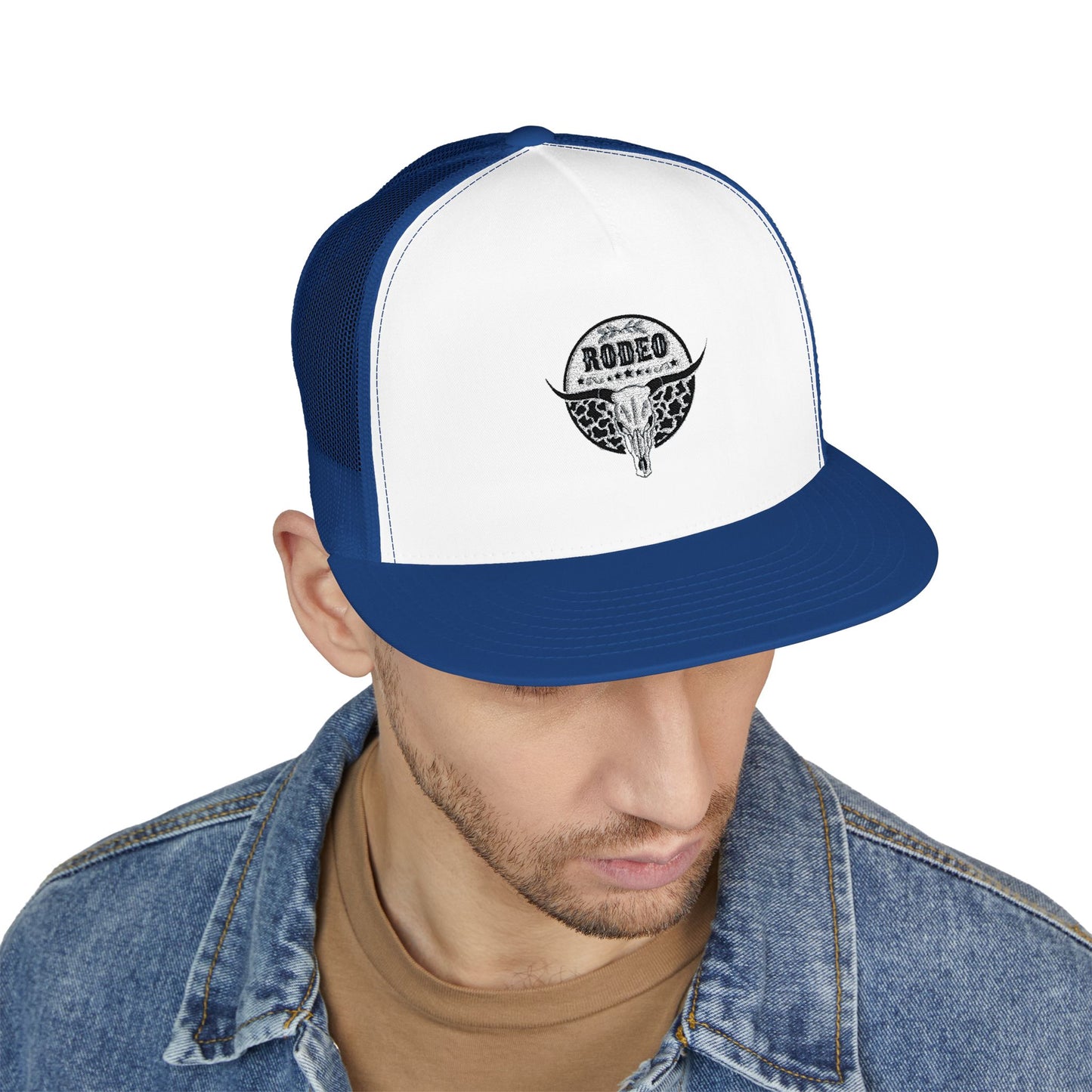 Stylish 5 Panel Trucker Cap with Unique Embroidery, Casual Hat for Everyday Wear, Perfect for Outdoor Events, Gift for Him/Her, Trendy Cap