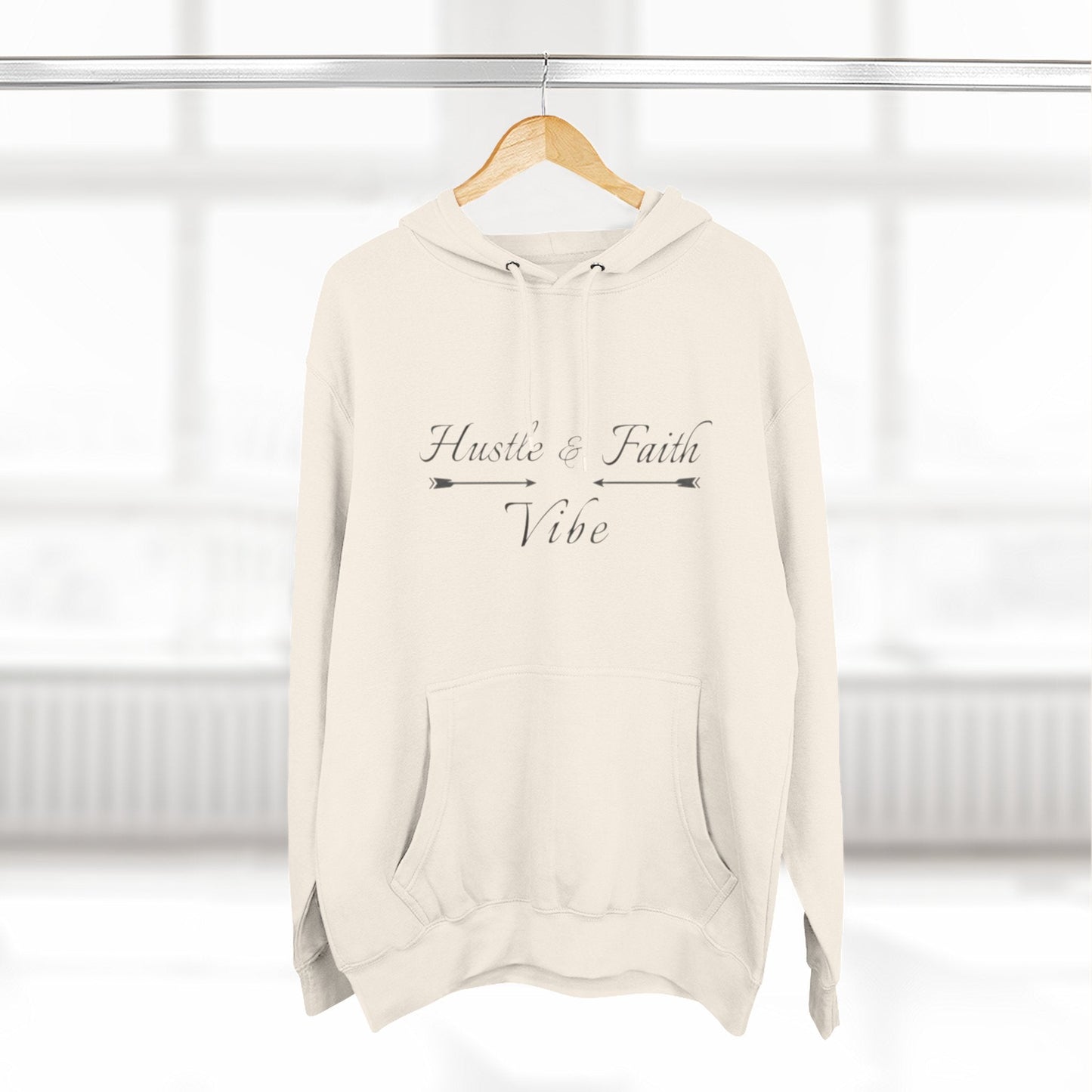Inspirational Hustle Faith Vibe Hoodie, Cozy Fleece Sweatshirt, Motivational Pullover, Gift for Entrepreneurs, Unisex Hoodie