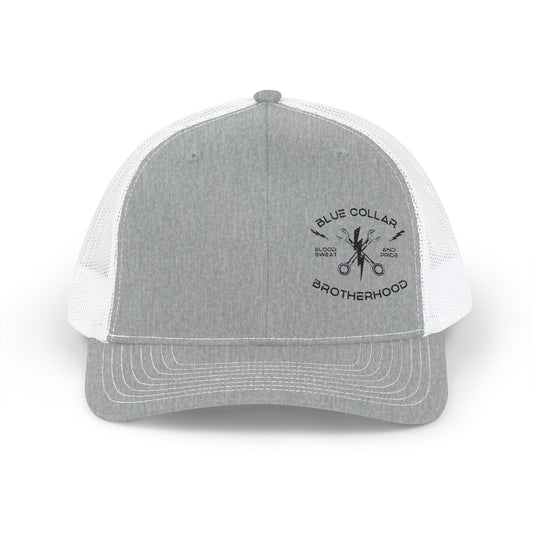 Embroidered Snapback Trucker Cap - Blue Collar Brotherhood, Stylish Hat, Casual Accessories, Gift for Tradespeople, Outdoor Fashion