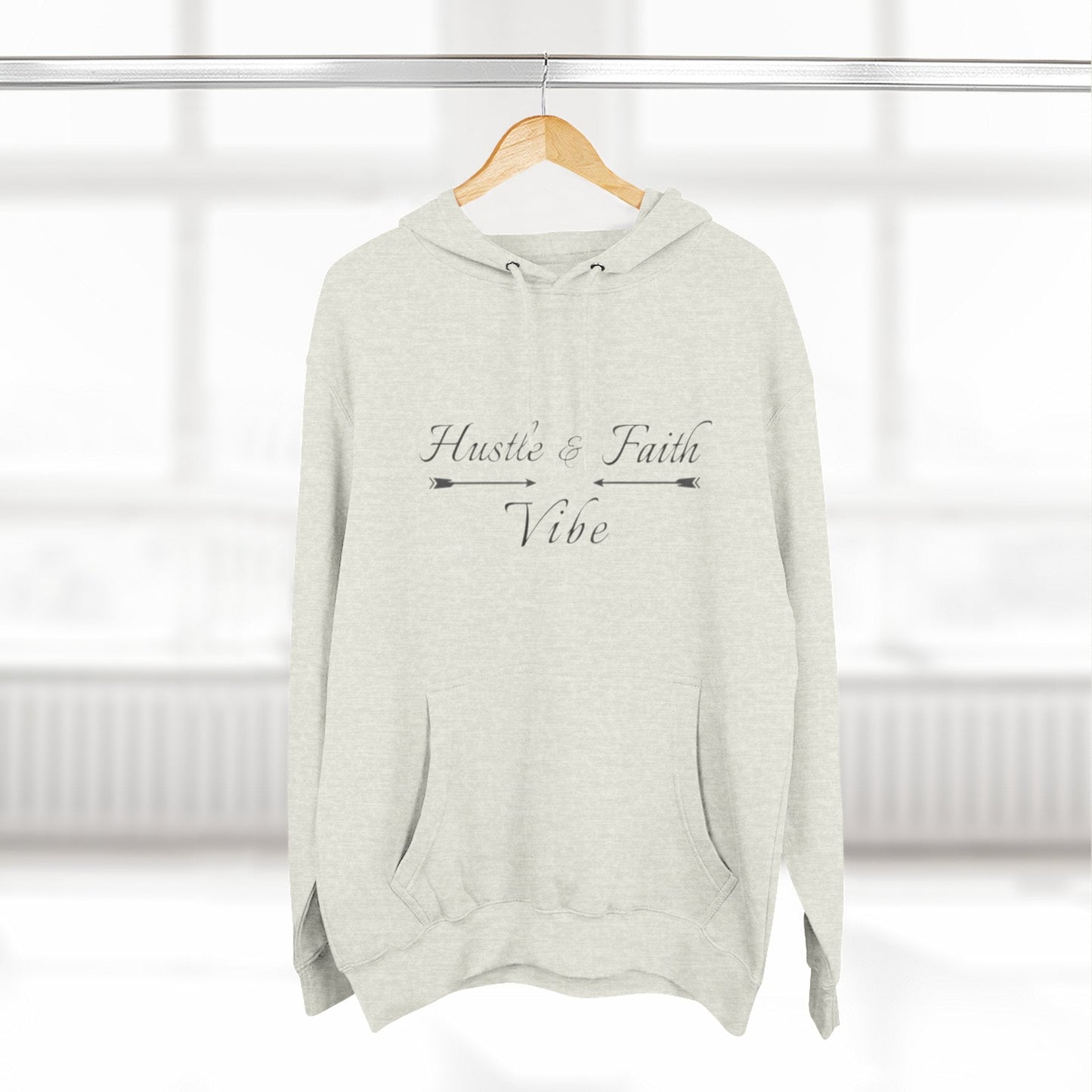 Inspirational Hustle Faith Vibe Hoodie, Cozy Fleece Sweatshirt, Motivational Pullover, Gift for Entrepreneurs, Unisex Hoodie