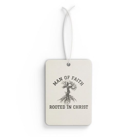 Christian Car Air Freshener, Man of Faith Decor, Rooted in Christ Scented Tag, Unique Auto Gift, Inspirational Accessory