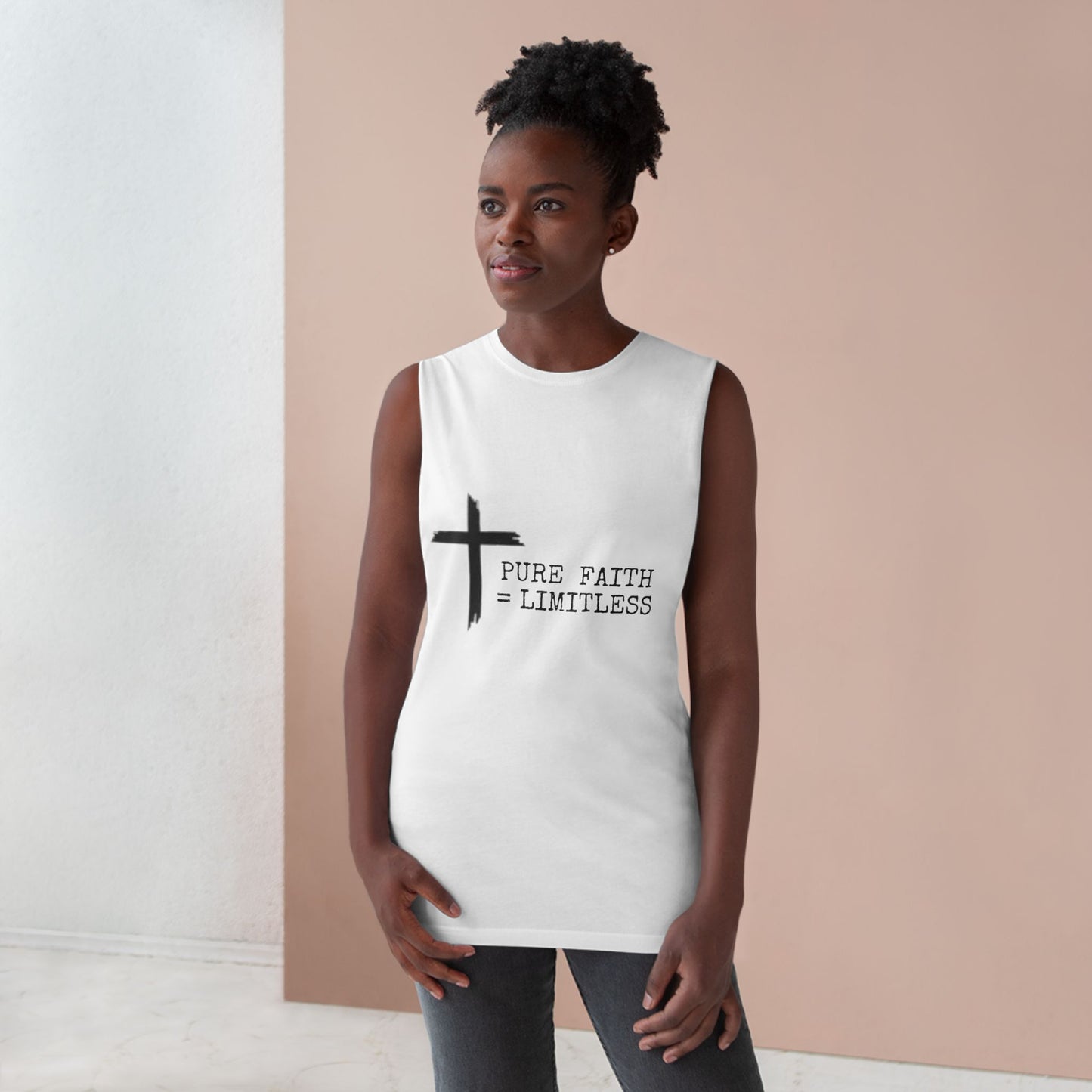 Faith-Inspired Unisex Tank Top | Pure Faith = Limitless, Inspirational Workout Wear, Christian Apparel, Summer Essentials, Faith-Based Gifts