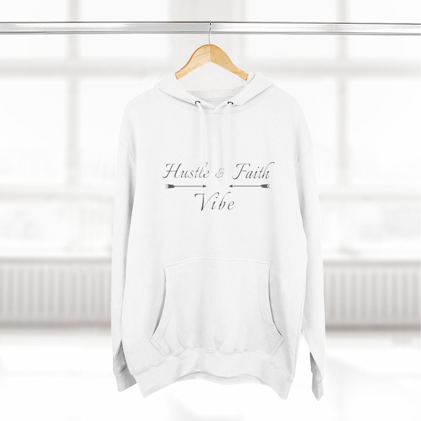 Inspirational Hustle Faith Vibe Hoodie, Cozy Fleece Sweatshirt, Motivational Pullover, Gift for Entrepreneurs, Unisex Hoodie