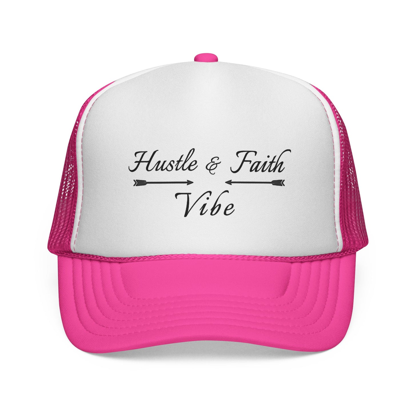 Motivational Trucker Cap - Hustle & Faith Vibe, Inspirational Hat, Casual Cap, Gift for Entrepreneurs, Trendy Accessories