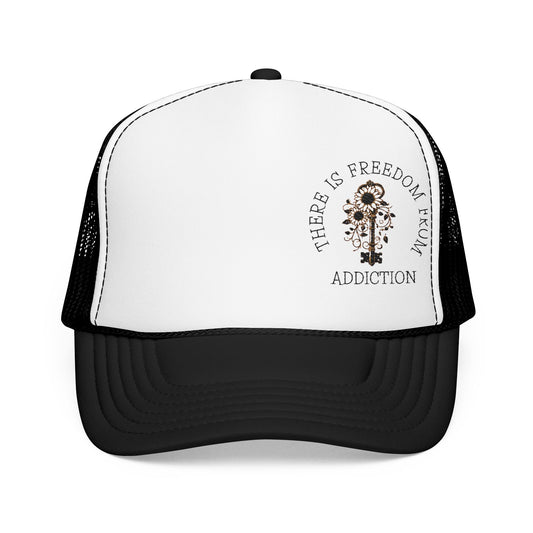 Inspirational Foam Trucker Hat, Freedom from Addiction Cap, Outdoor Hat, Gift for Supporters, Recovery Celebration Accessory