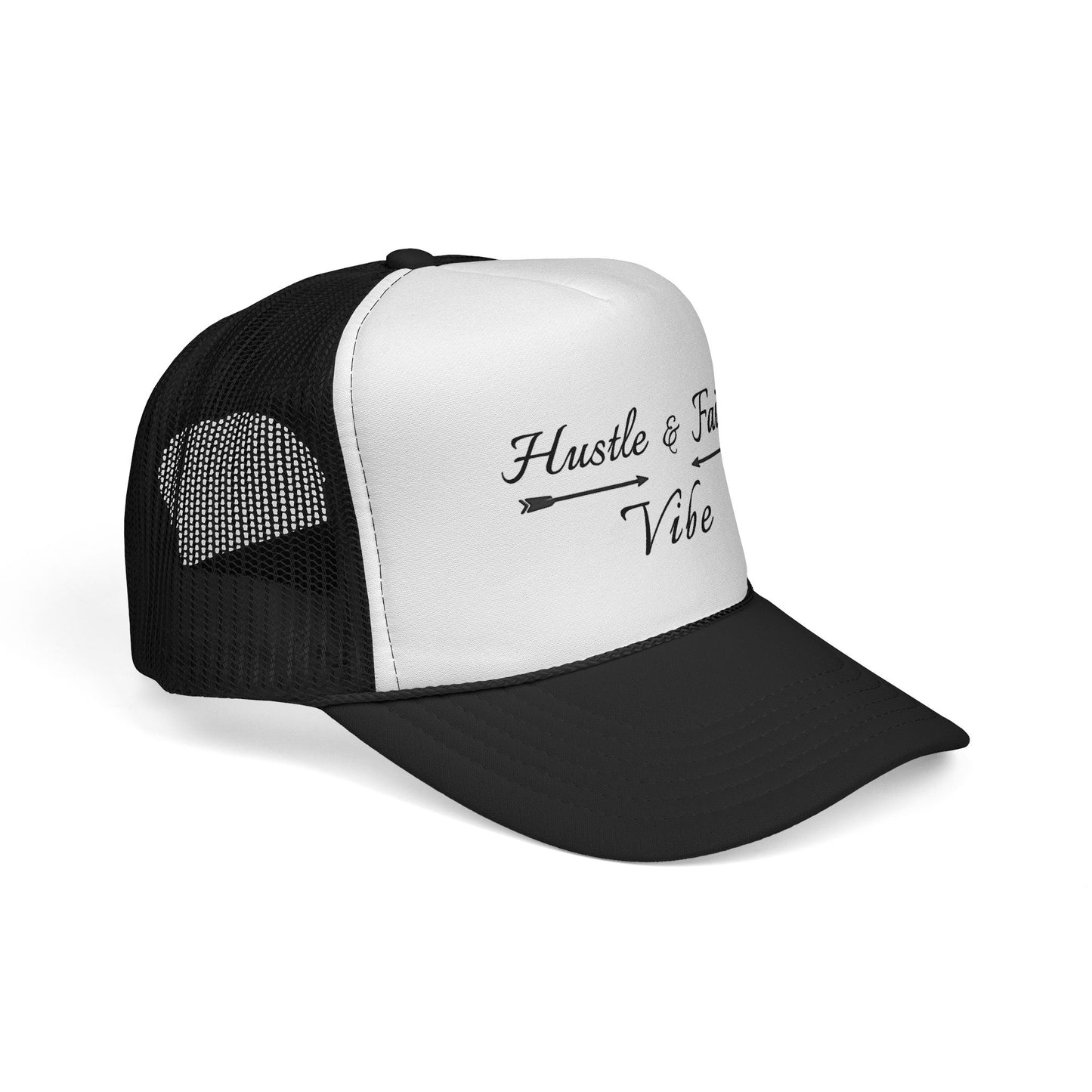 Motivational Trucker Cap - Hustle & Faith Vibe, Inspirational Hat, Casual Cap, Gift for Entrepreneurs, Trendy Accessories