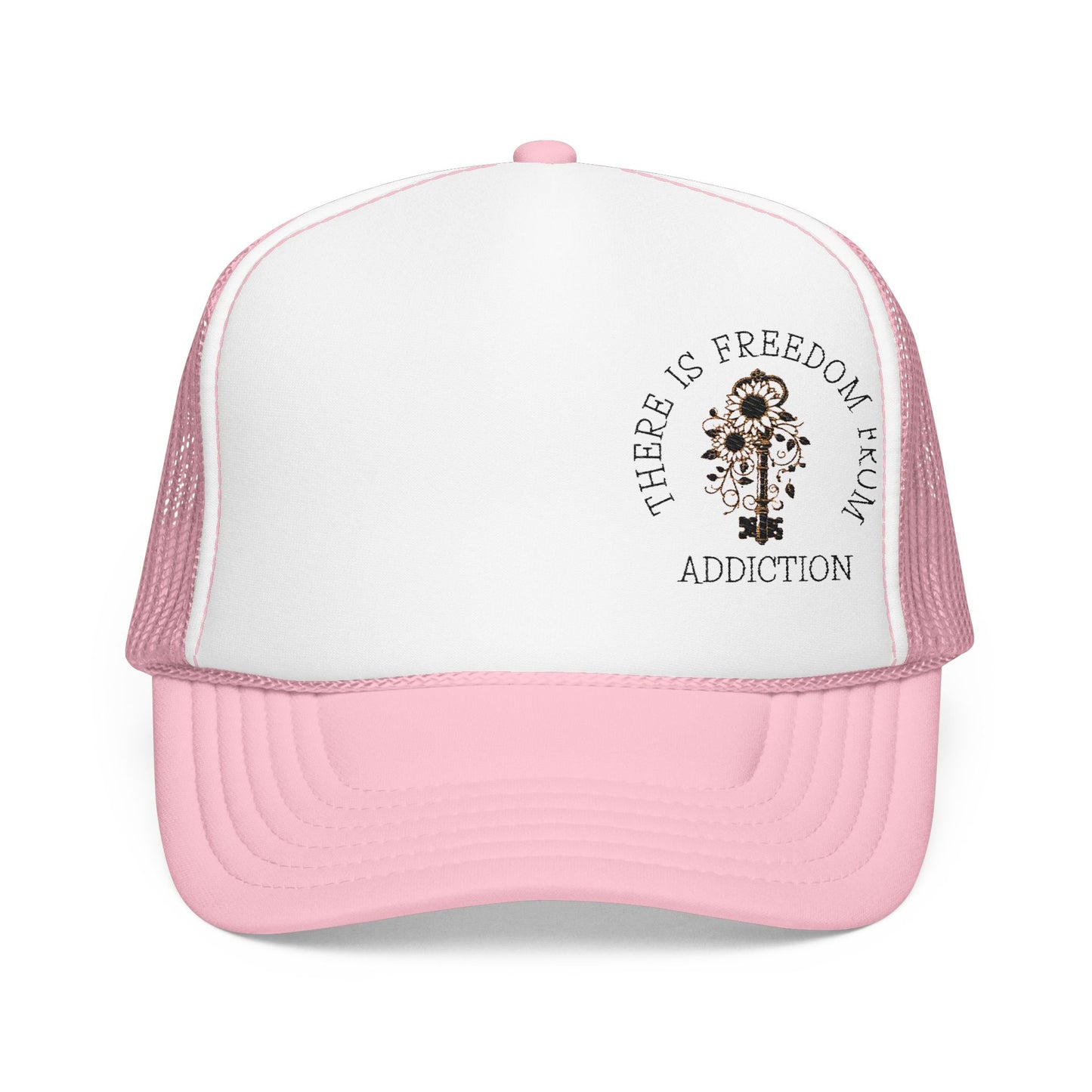 Inspirational Foam Trucker Hat, Freedom from Addiction Cap, Outdoor Hat, Gift for Supporters, Recovery Celebration Accessory