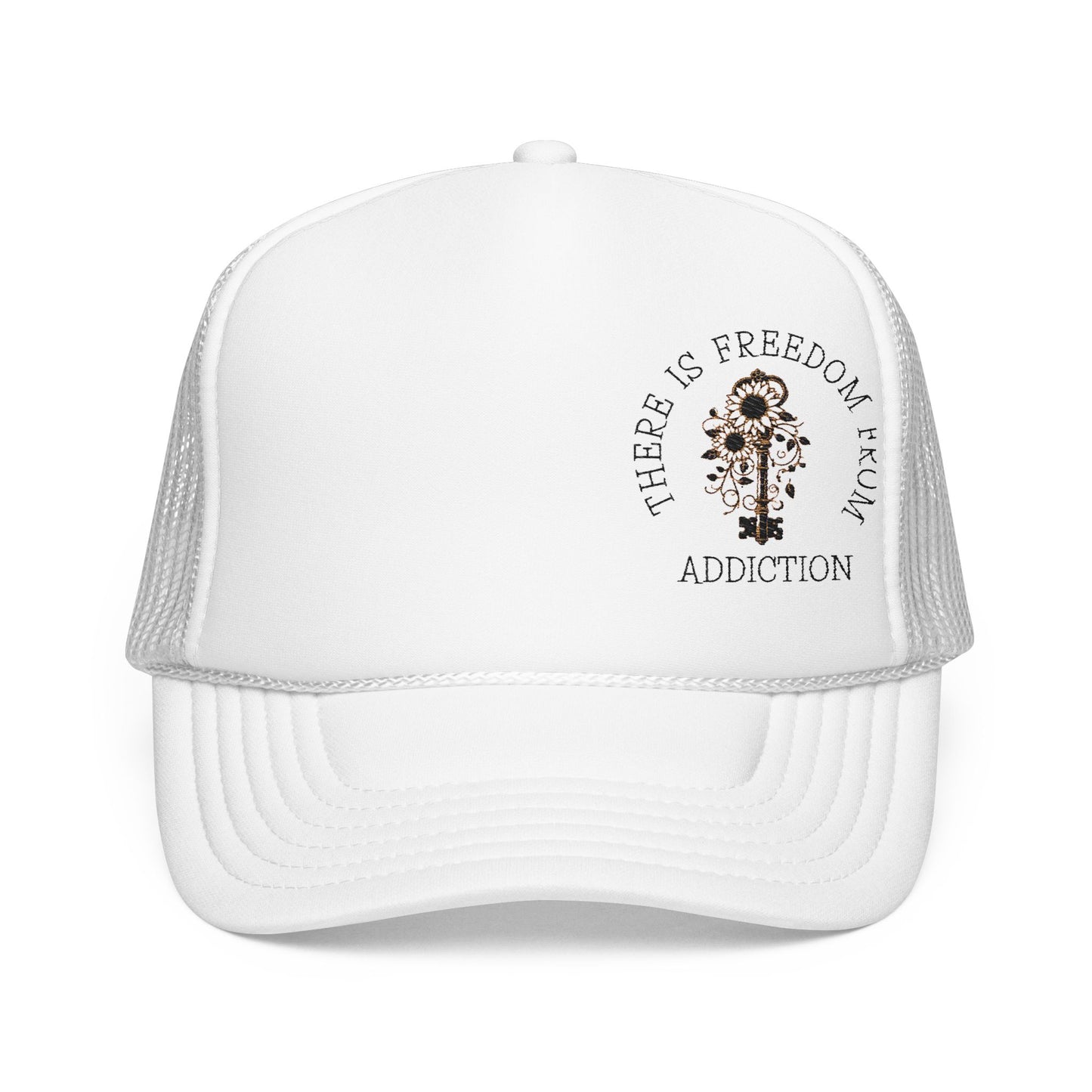 Inspirational Foam Trucker Hat, Freedom from Addiction Cap, Outdoor Hat, Gift for Supporters, Recovery Celebration Accessory