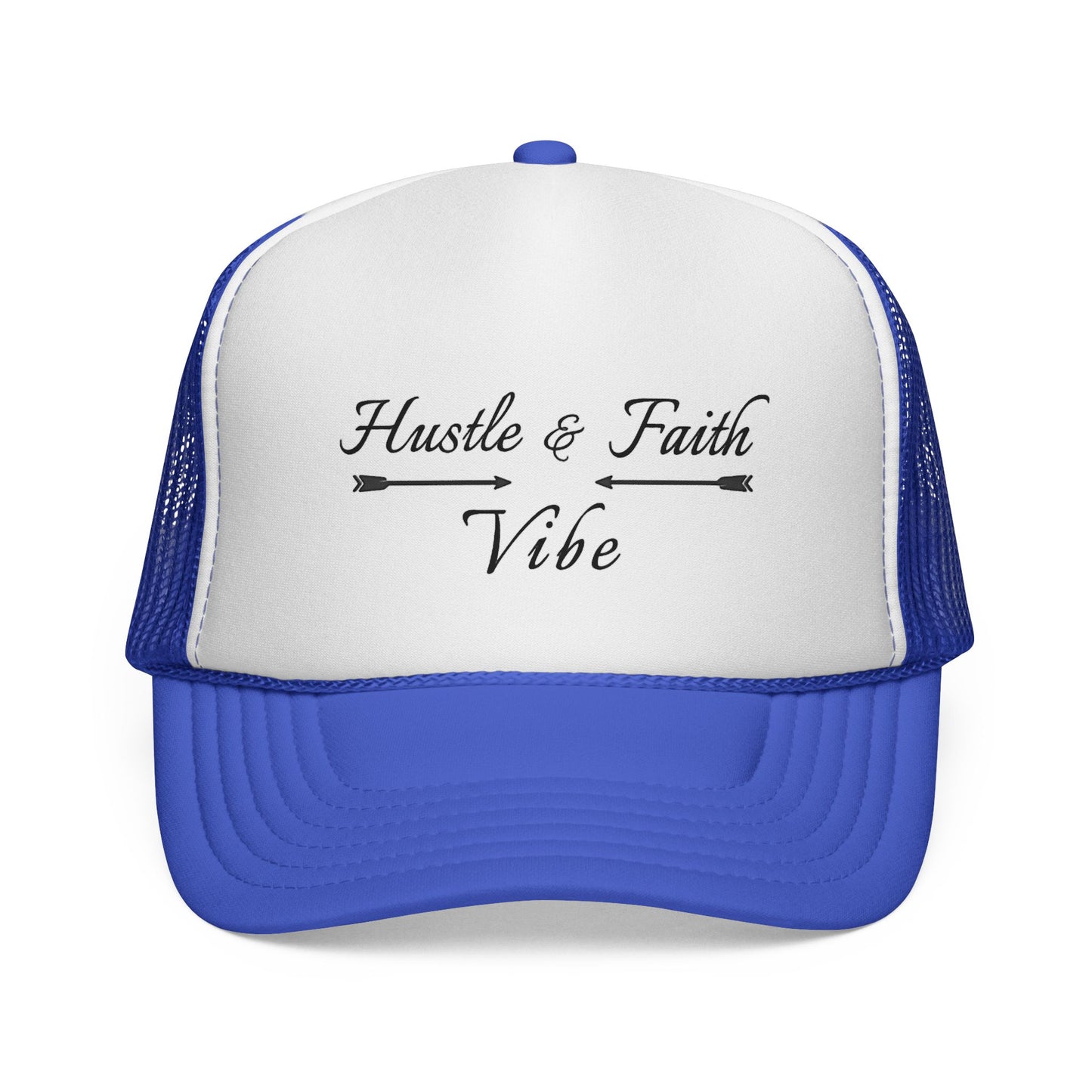 Motivational Trucker Cap - Hustle & Faith Vibe, Inspirational Hat, Casual Cap, Gift for Entrepreneurs, Trendy Accessories
