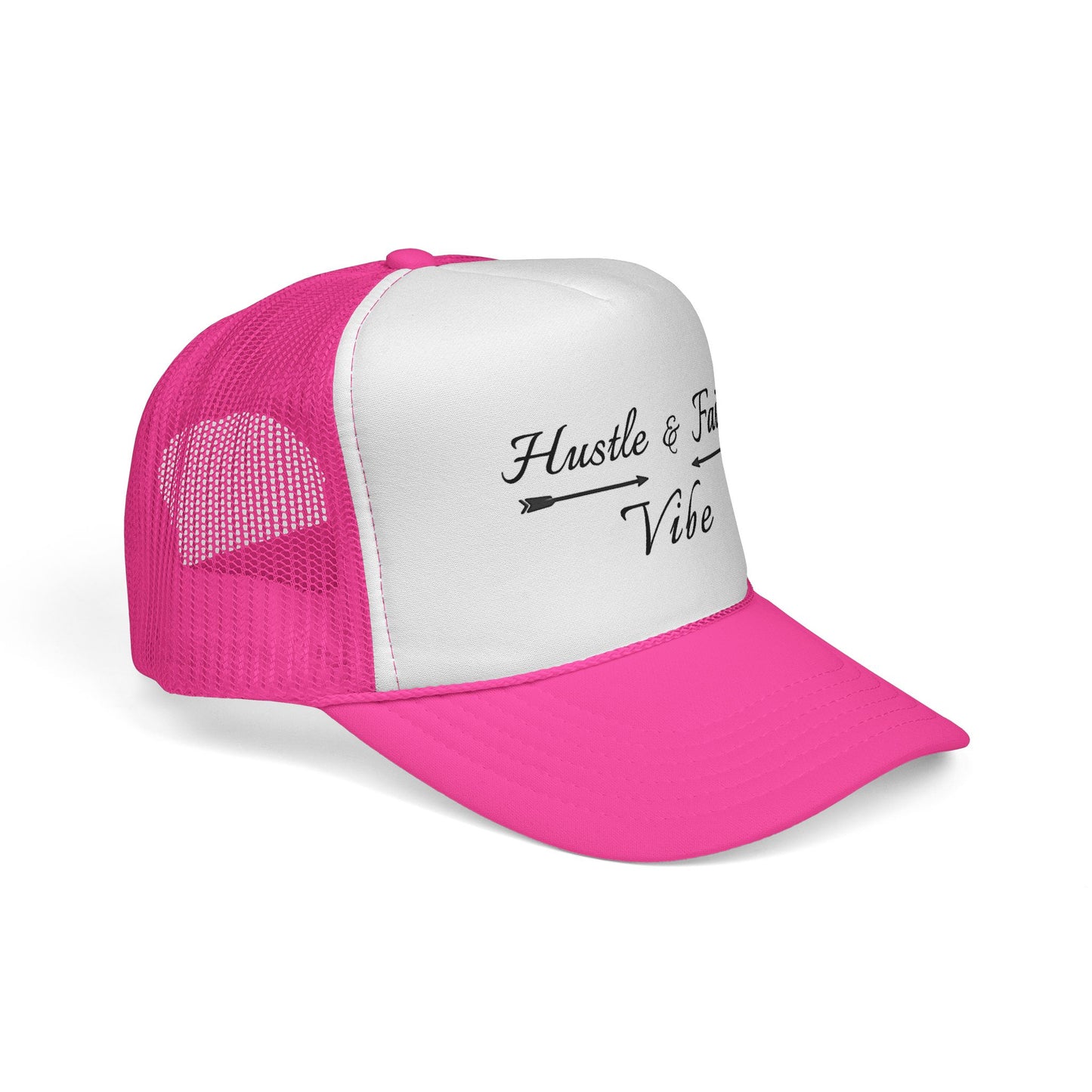 Motivational Trucker Cap - Hustle & Faith Vibe, Inspirational Hat, Casual Cap, Gift for Entrepreneurs, Trendy Accessories