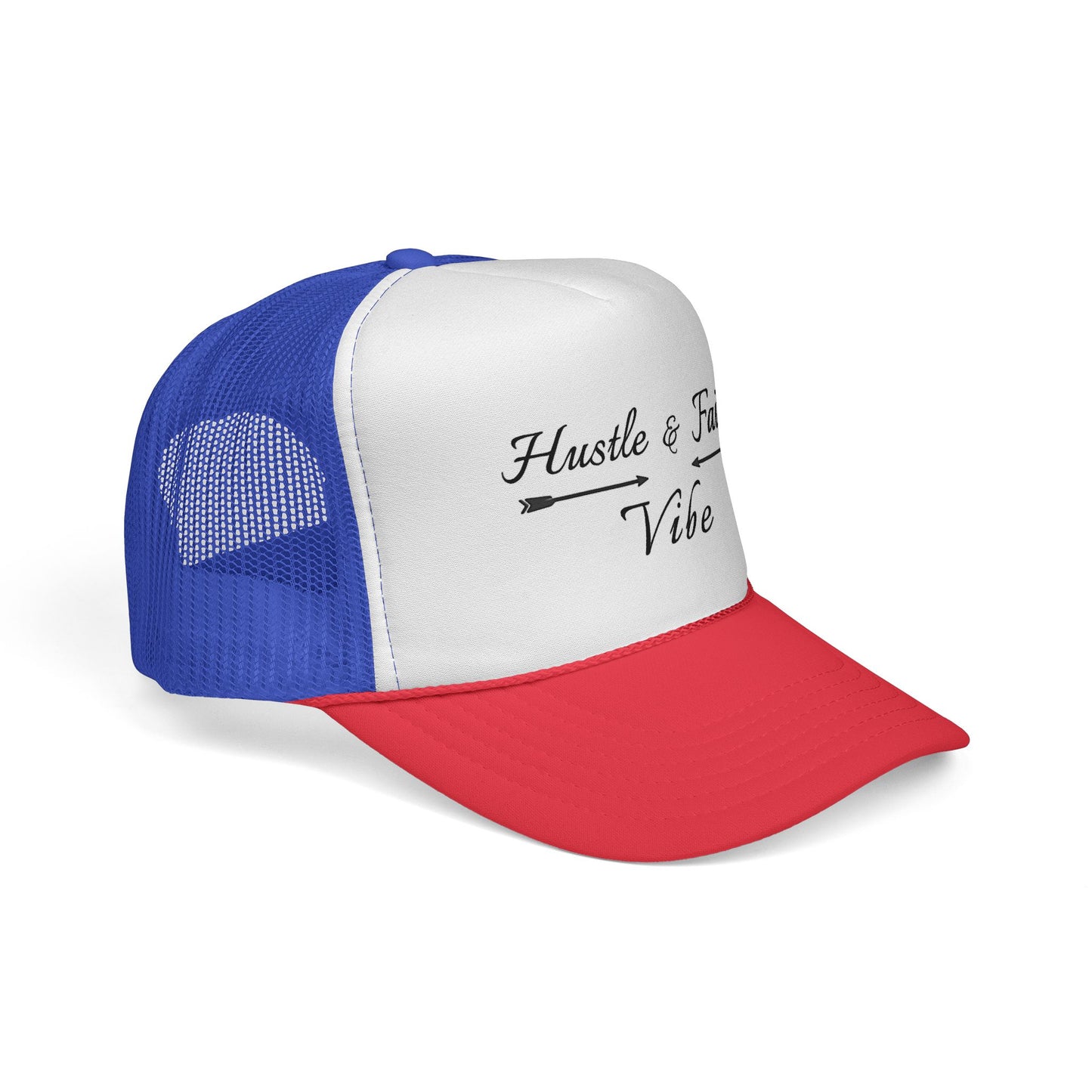Motivational Trucker Cap - Hustle & Faith Vibe, Inspirational Hat, Casual Cap, Gift for Entrepreneurs, Trendy Accessories