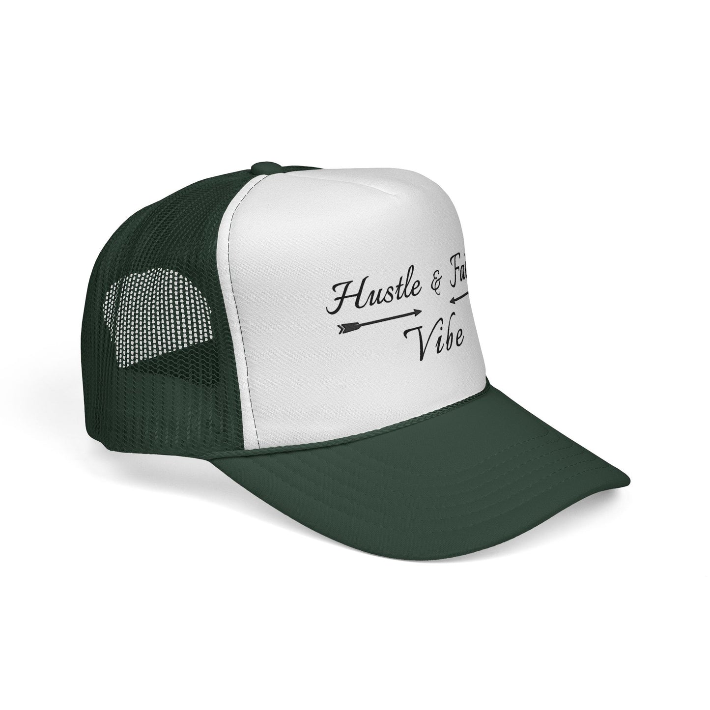 Motivational Trucker Cap - Hustle & Faith Vibe, Inspirational Hat, Casual Cap, Gift for Entrepreneurs, Trendy Accessories