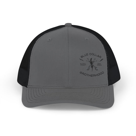 Embroidered Snapback Trucker Cap - Blue Collar Brotherhood, Stylish Hat, Casual Accessories, Gift for Tradespeople, Outdoor Fashion