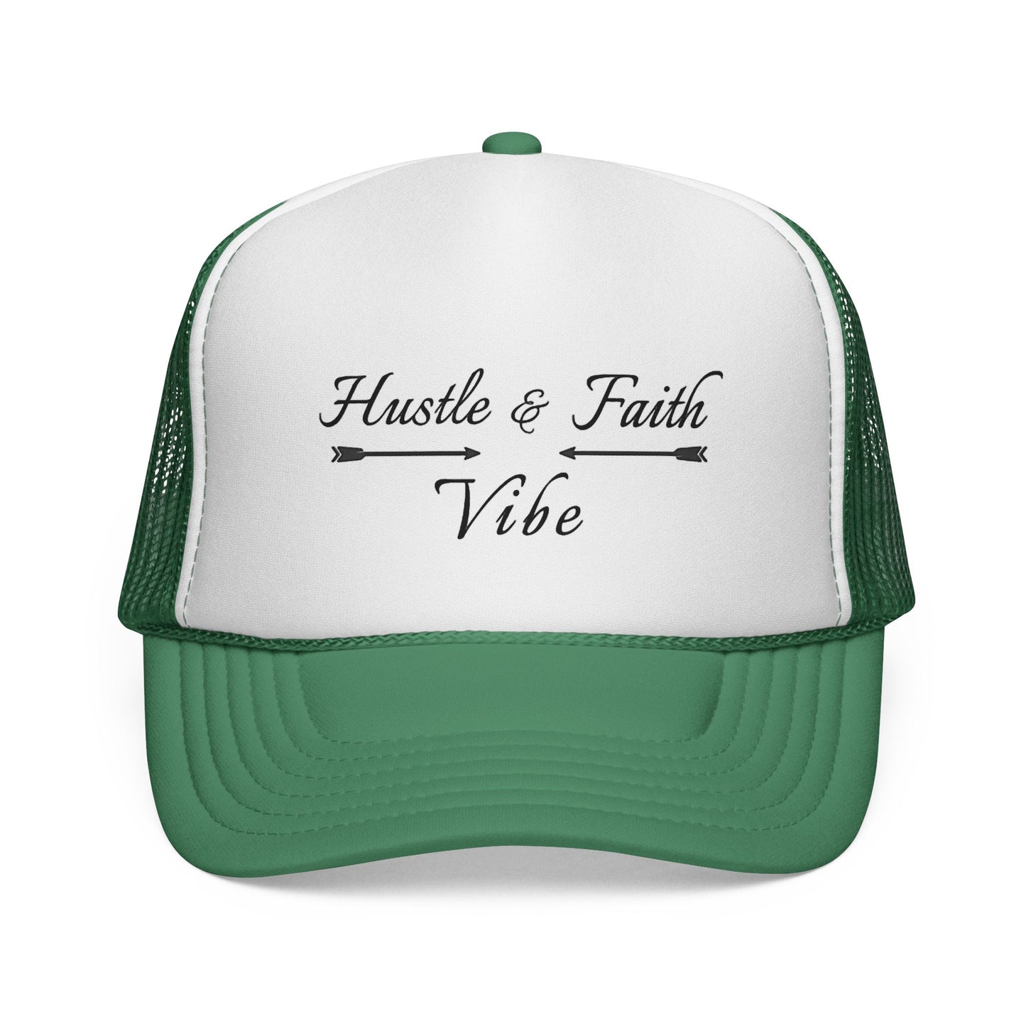 Motivational Trucker Cap - Hustle & Faith Vibe, Inspirational Hat, Casual Cap, Gift for Entrepreneurs, Trendy Accessories
