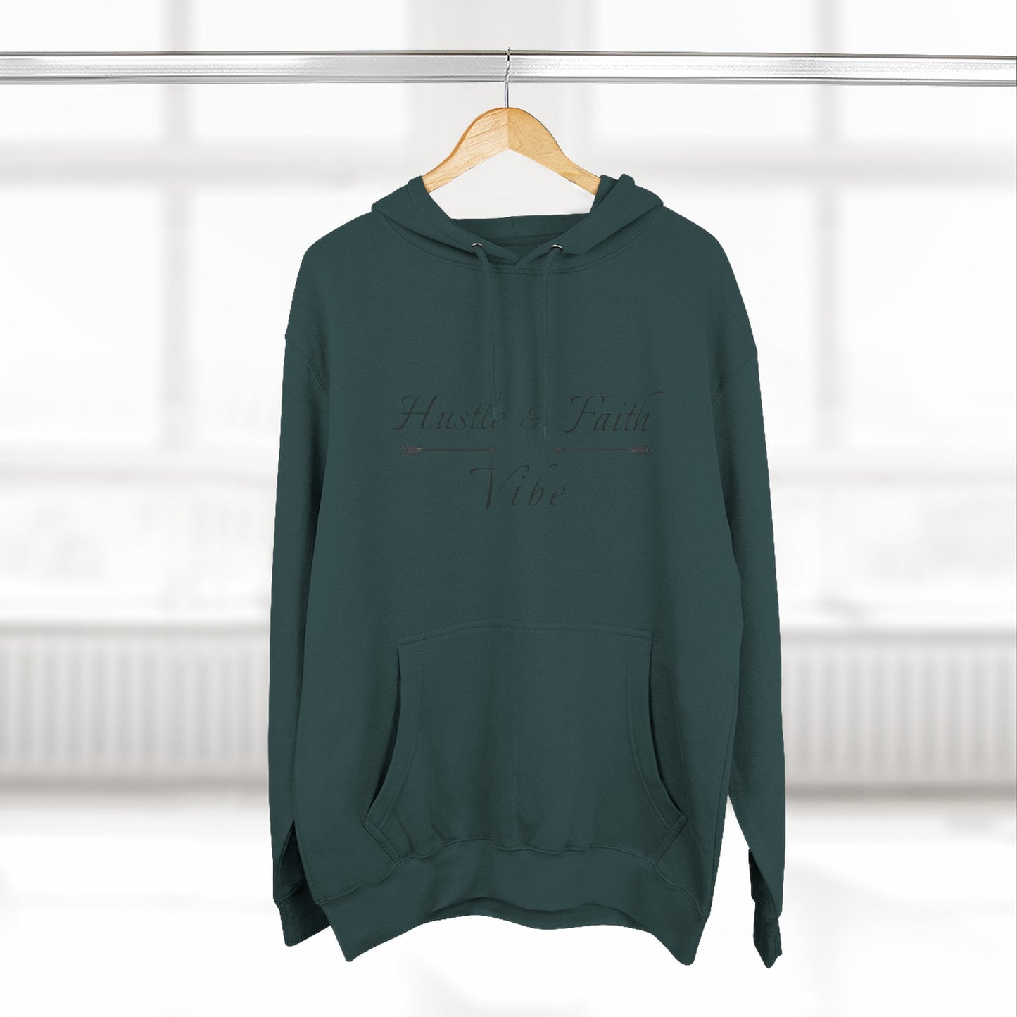 Inspirational Hustle Faith Vibe Hoodie, Cozy Fleece Sweatshirt, Motivational Pullover, Gift for Entrepreneurs, Unisex Hoodie