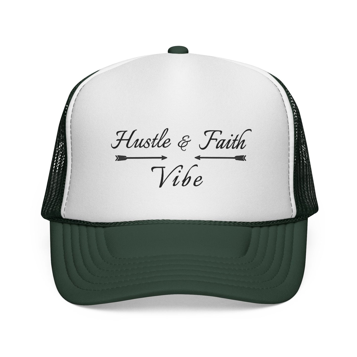 Motivational Trucker Cap - Hustle & Faith Vibe, Inspirational Hat, Casual Cap, Gift for Entrepreneurs, Trendy Accessories