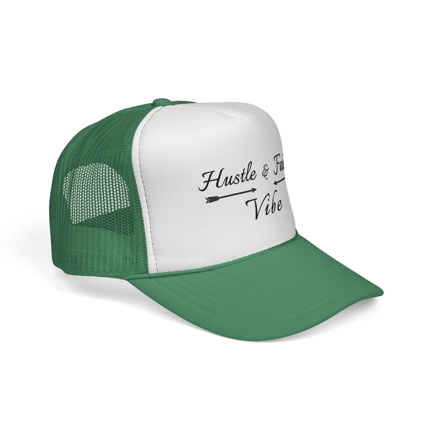 Motivational Trucker Cap - Hustle & Faith Vibe, Inspirational Hat, Casual Cap, Gift for Entrepreneurs, Trendy Accessories