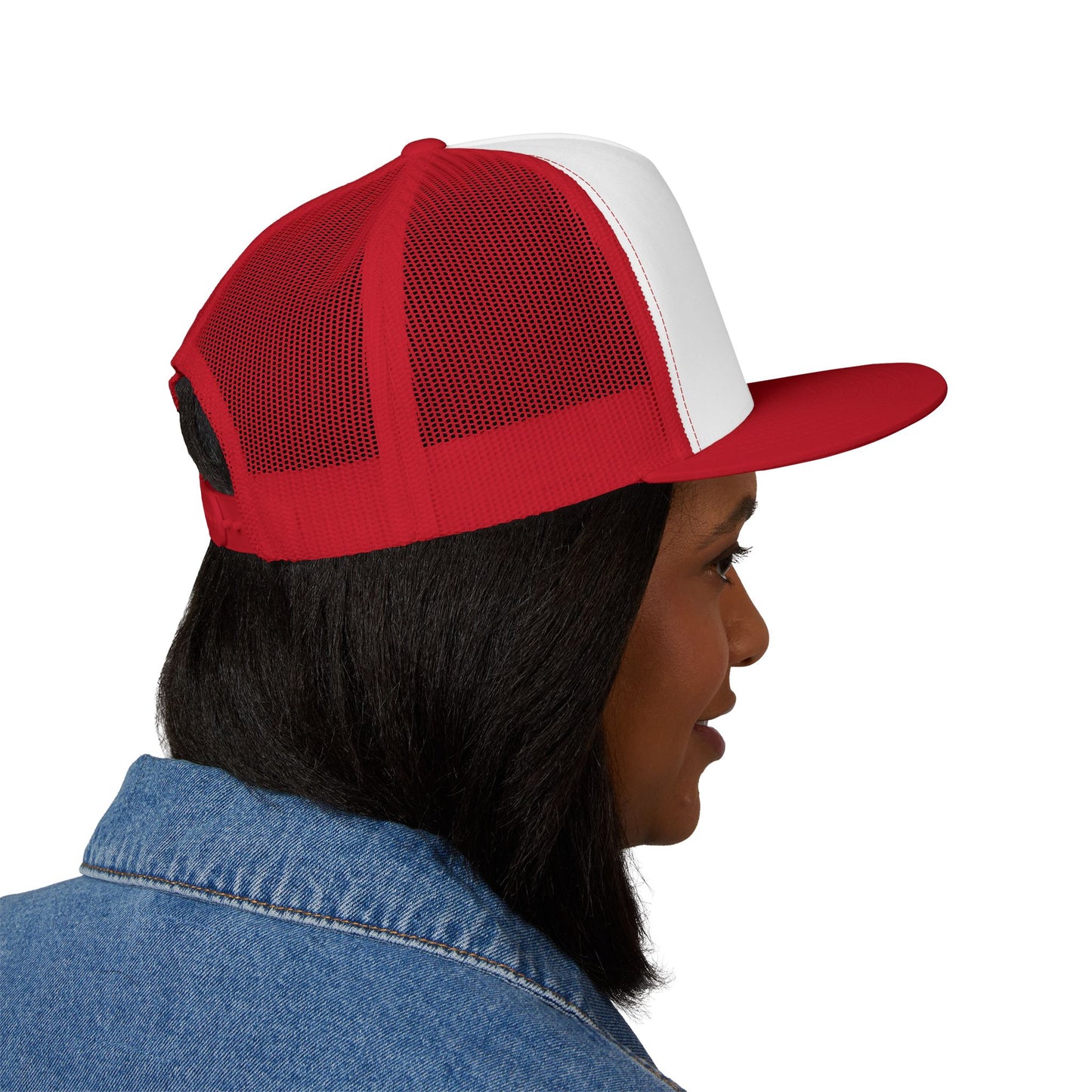 Stylish 5 Panel Trucker Cap with Unique Embroidery, Casual Hat for Everyday Wear, Perfect for Outdoor Events, Gift for Him/Her, Trendy Cap