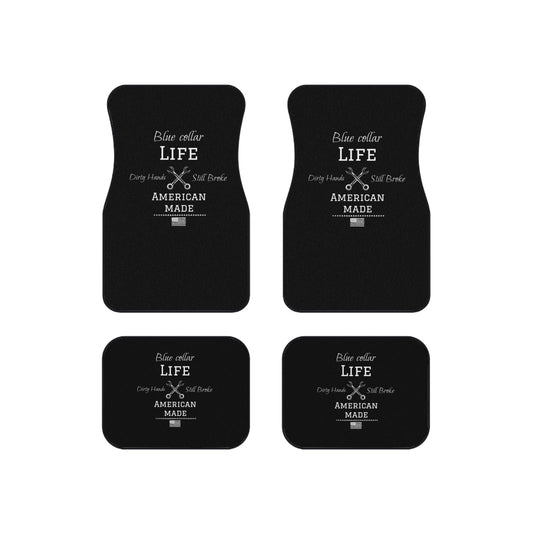 Blue Collar Life Car Mats - Set of 4, Durable Auto Accessories, Gift for Tradespeople, Car Interior Decor, Made in America