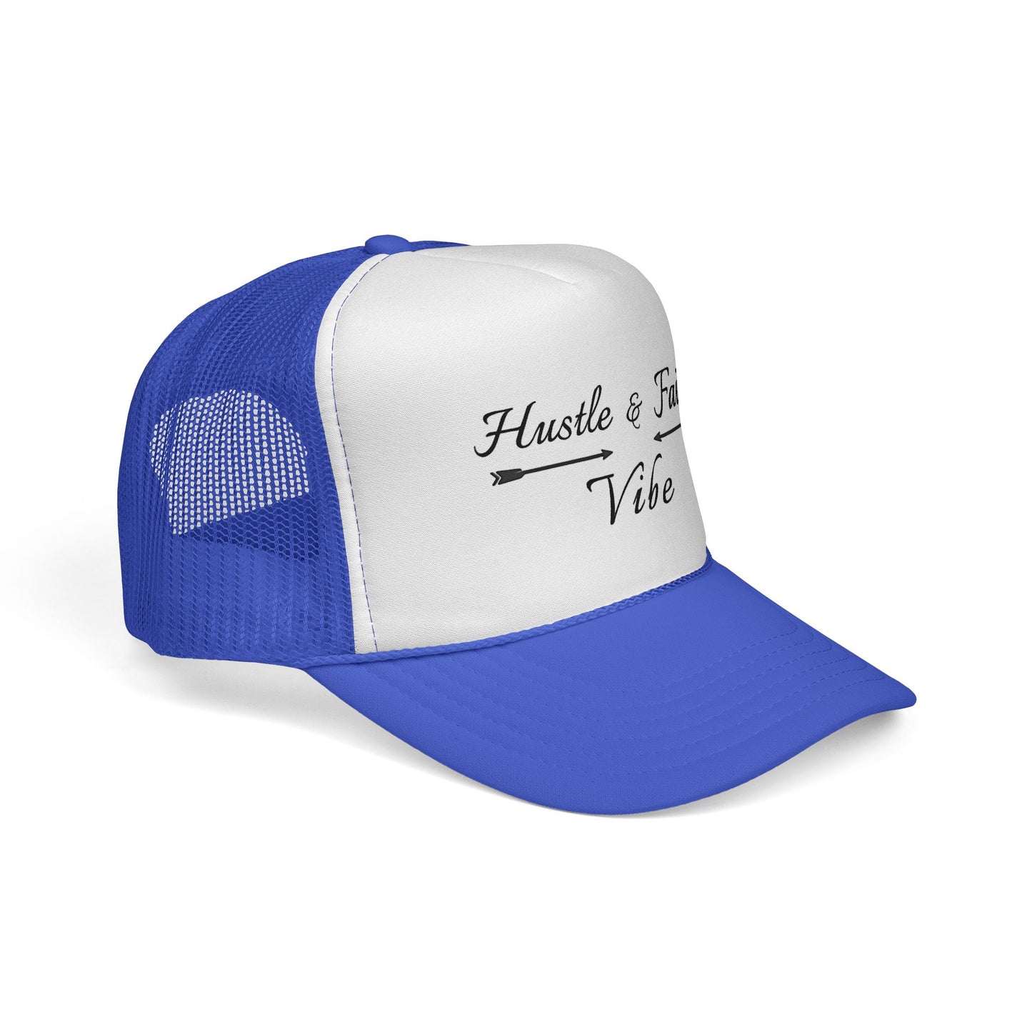 Motivational Trucker Cap - Hustle & Faith Vibe, Inspirational Hat, Casual Cap, Gift for Entrepreneurs, Trendy Accessories