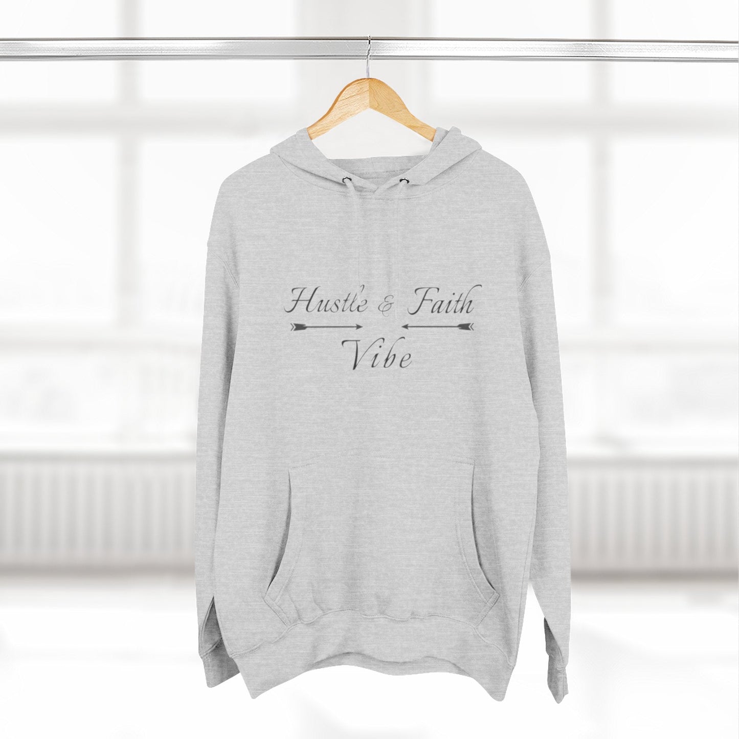 Inspirational Hustle Faith Vibe Hoodie, Cozy Fleece Sweatshirt, Motivational Pullover, Gift for Entrepreneurs, Unisex Hoodie